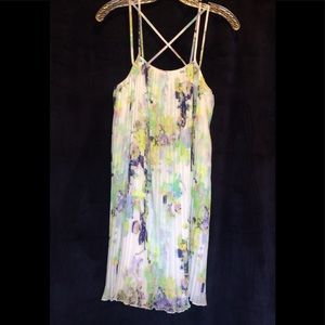 BCBGeneration XS Strappy Pleated Floral Sundress